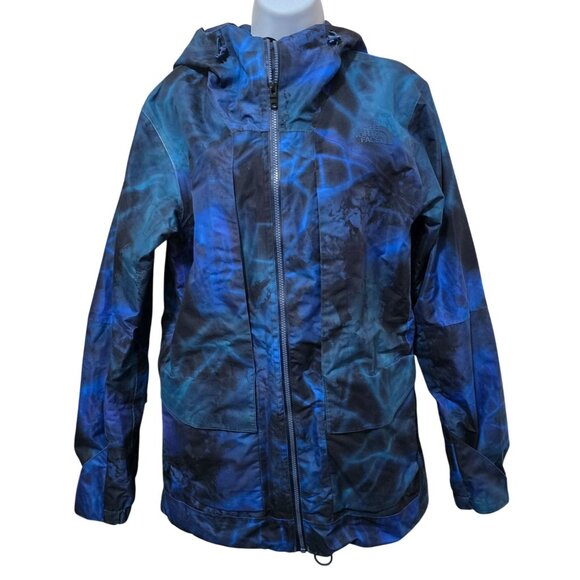 The North Face Mens SP Hooded Waterproof Jacket Blue/Black Geometric Pattern ski - Picture 1 of 15